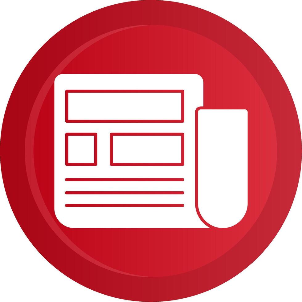 Newspaper Glyph Gradient Button vector