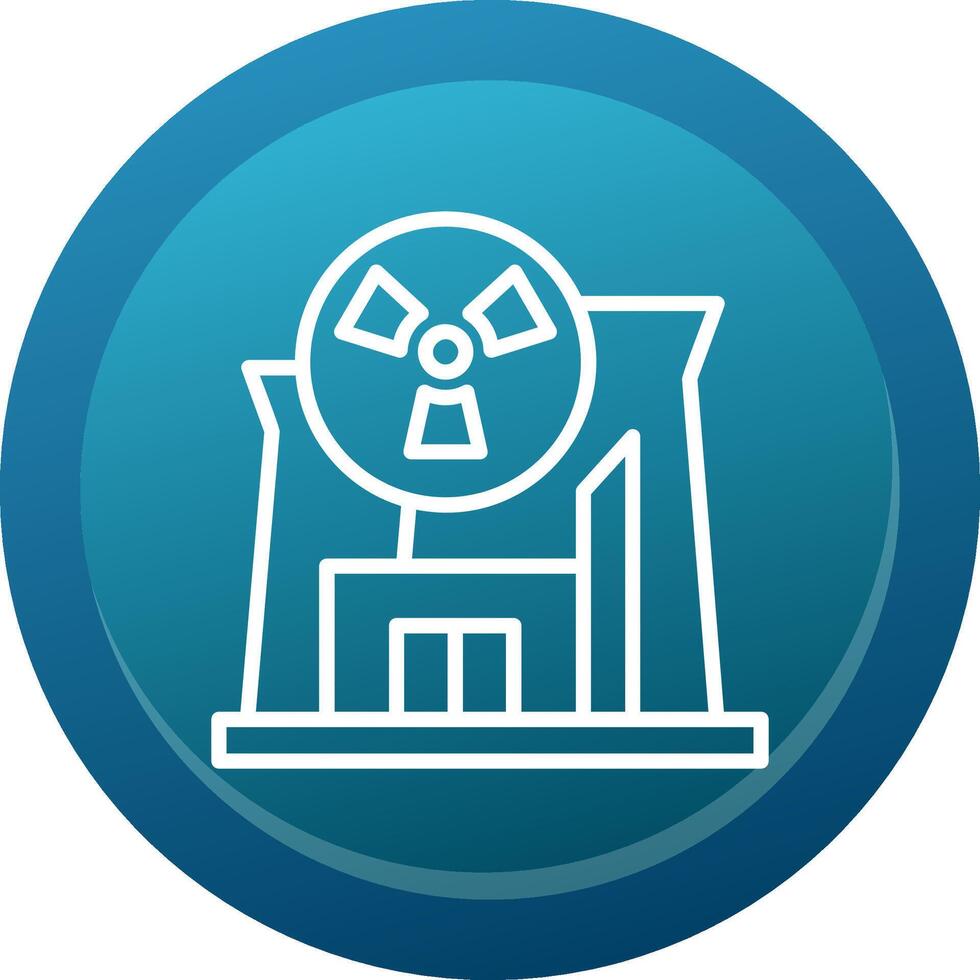 Nuclear Plant Line Button vector