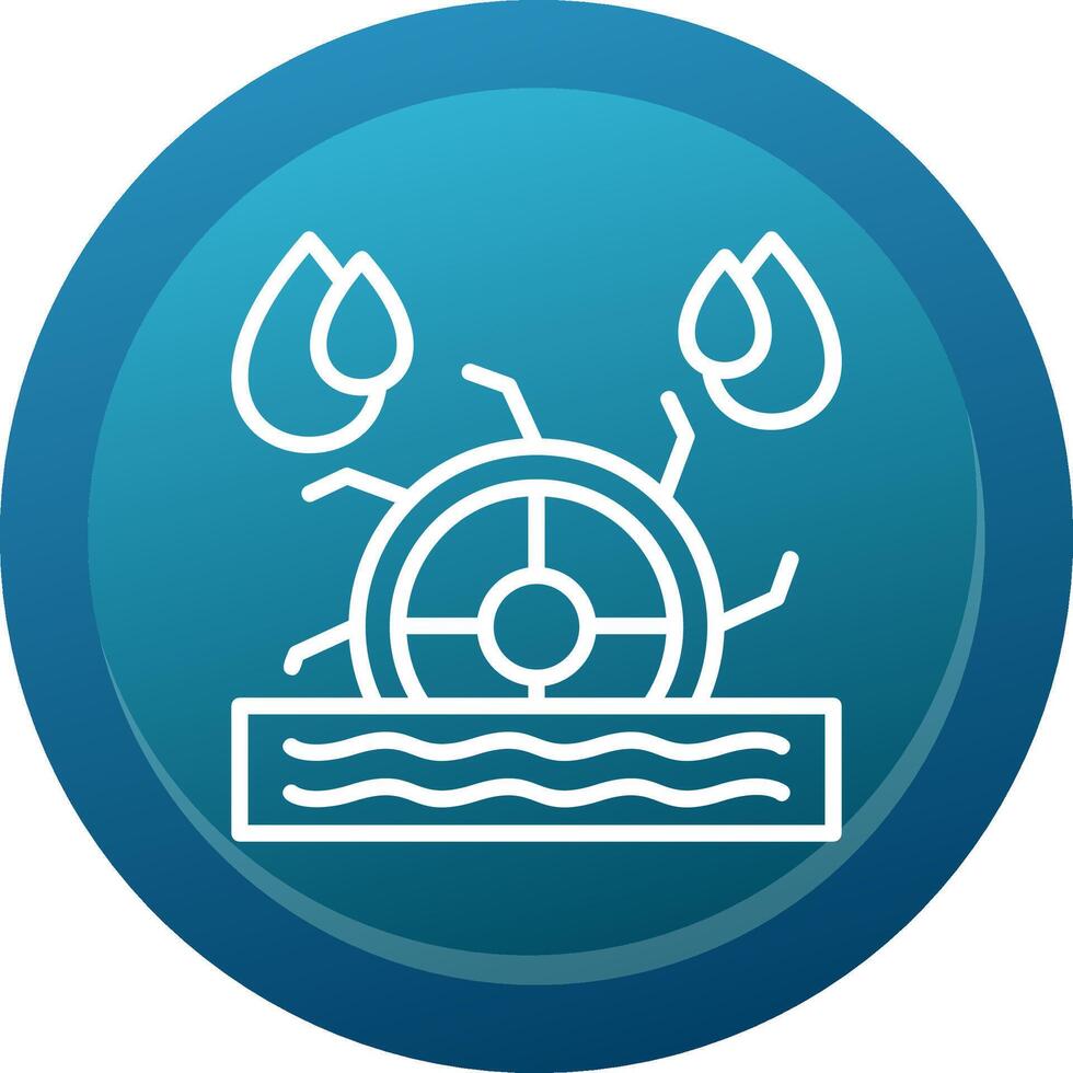 Water Mill Line Button vector