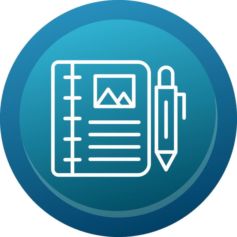 Diary Study Line Button vector