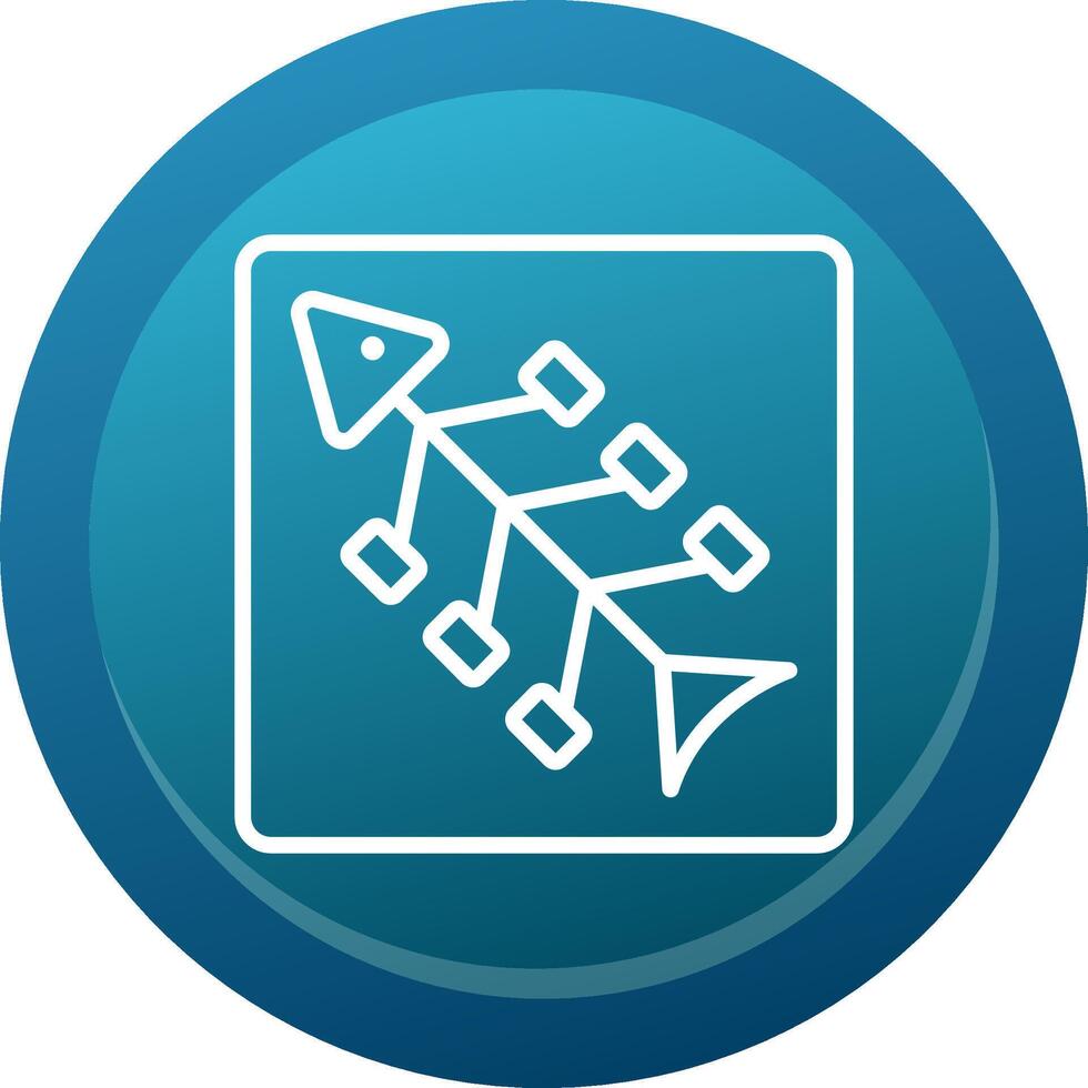 Fishbone Diagram Line Button vector