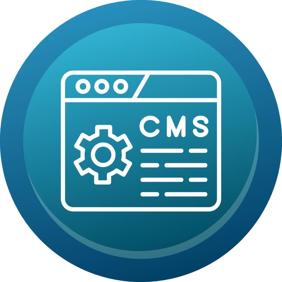 Content Management System Line Button vector
