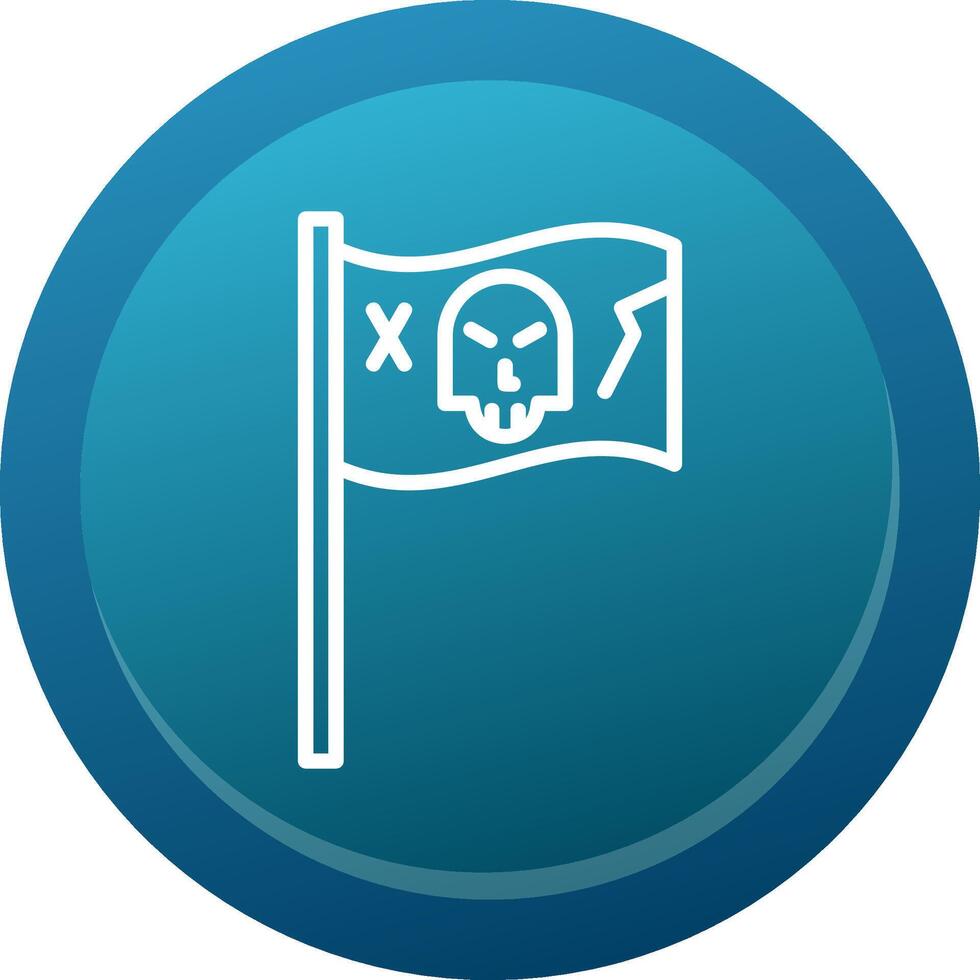 Pirate Flag Line Button vector