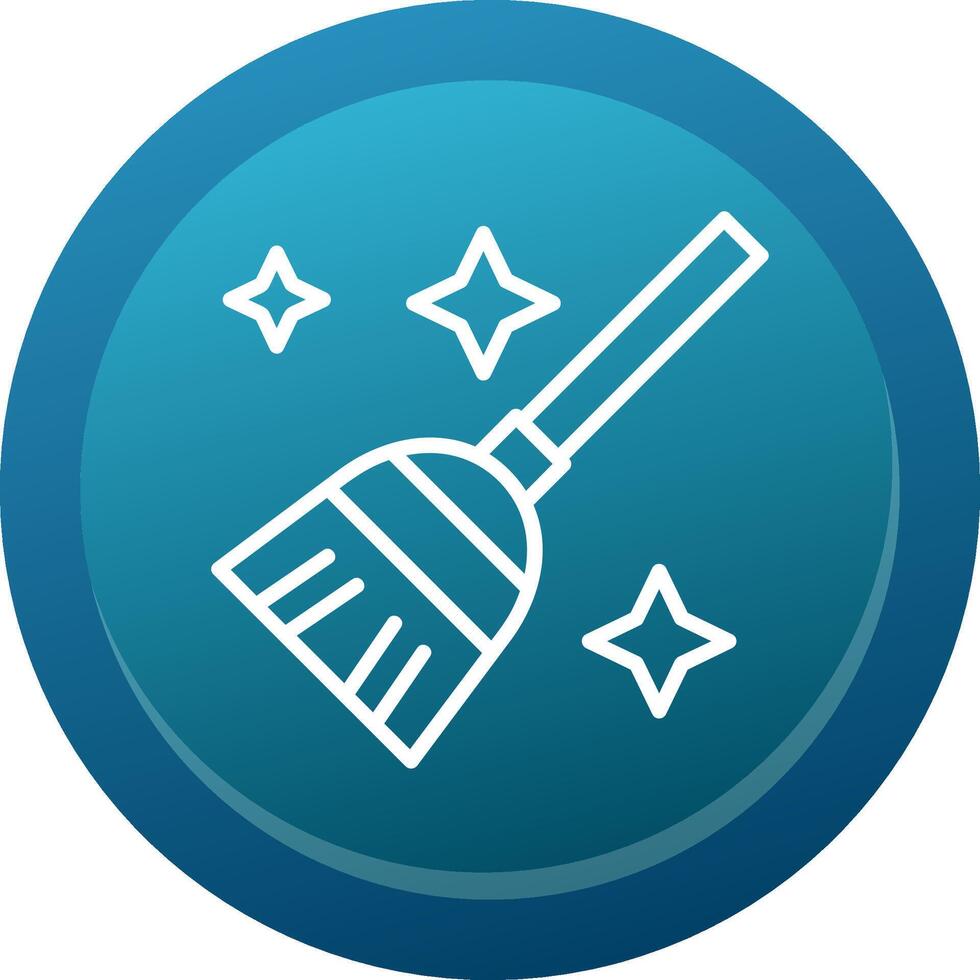 Flying Broom Line Button vector