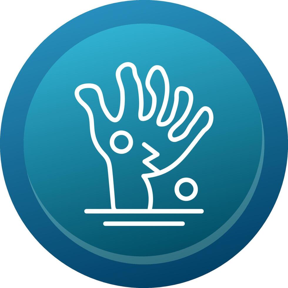 Scary Hand Line Button vector