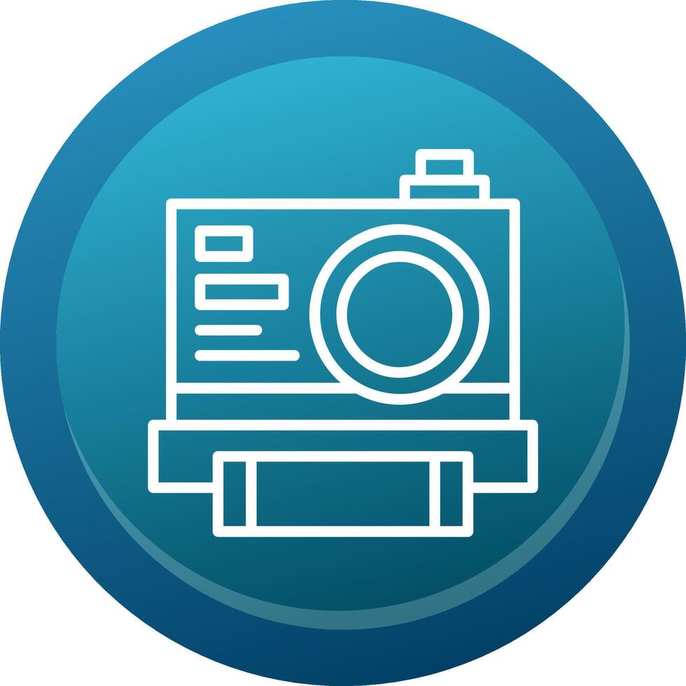 Instant Camera Line Button vector