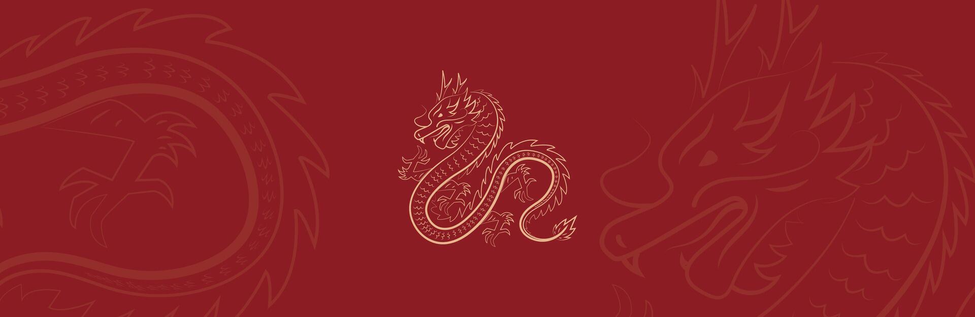 Chinese new year, year of the dragon banner template design with dragons for banner vector