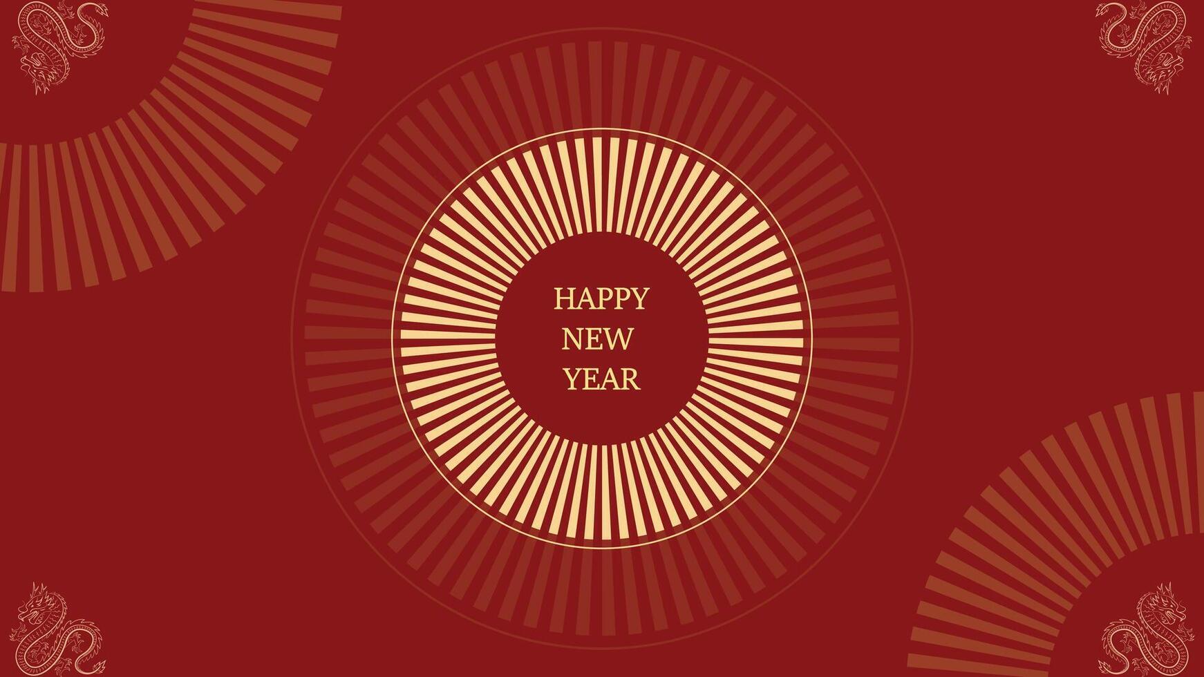 Frame Chinese new year Celebration with dragons and ring of sun vector