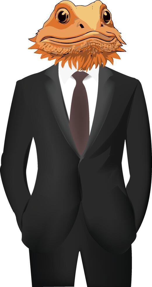 A lizard wearing a suit and tie vector