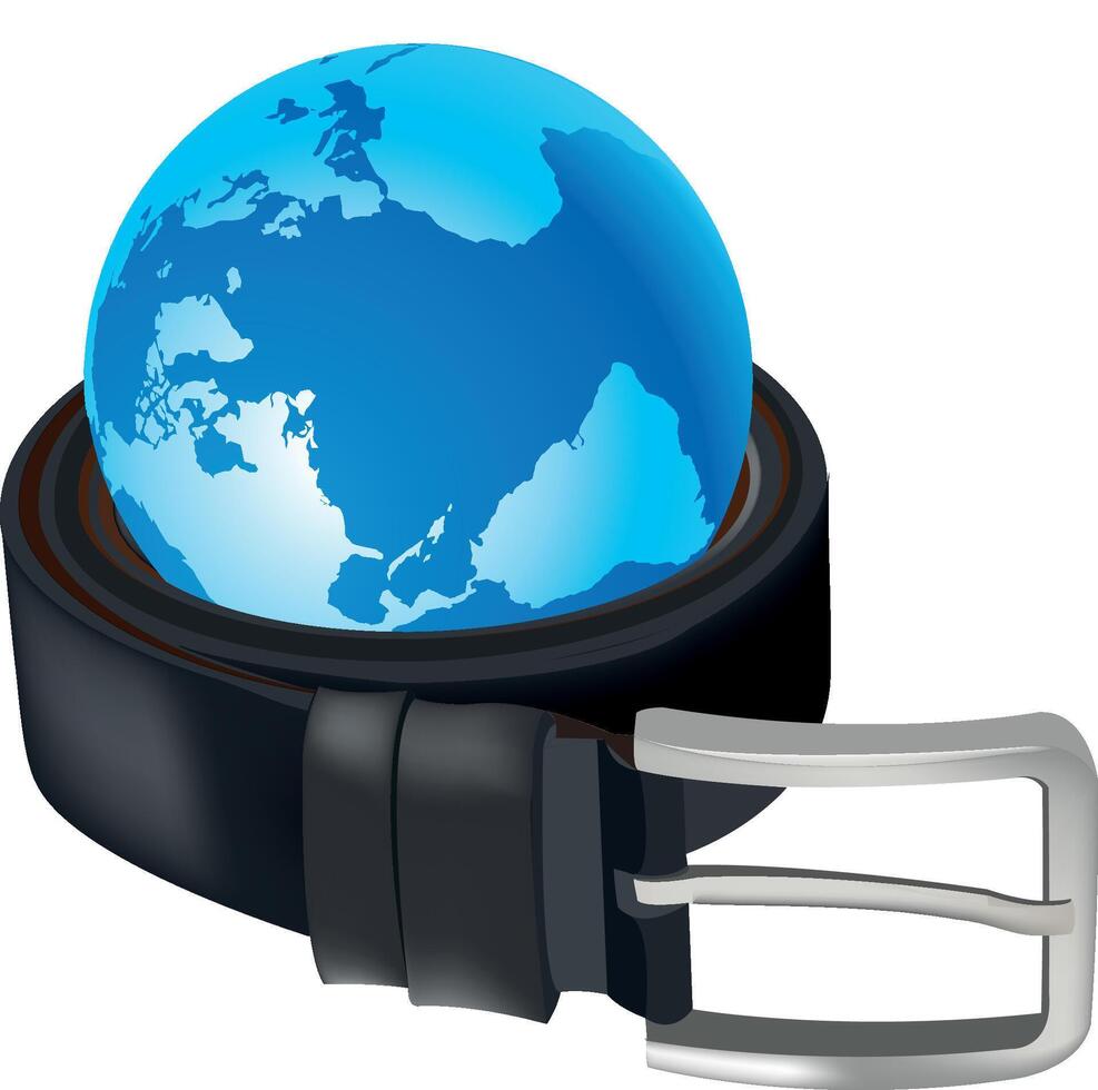 Belt with the earth globe vector