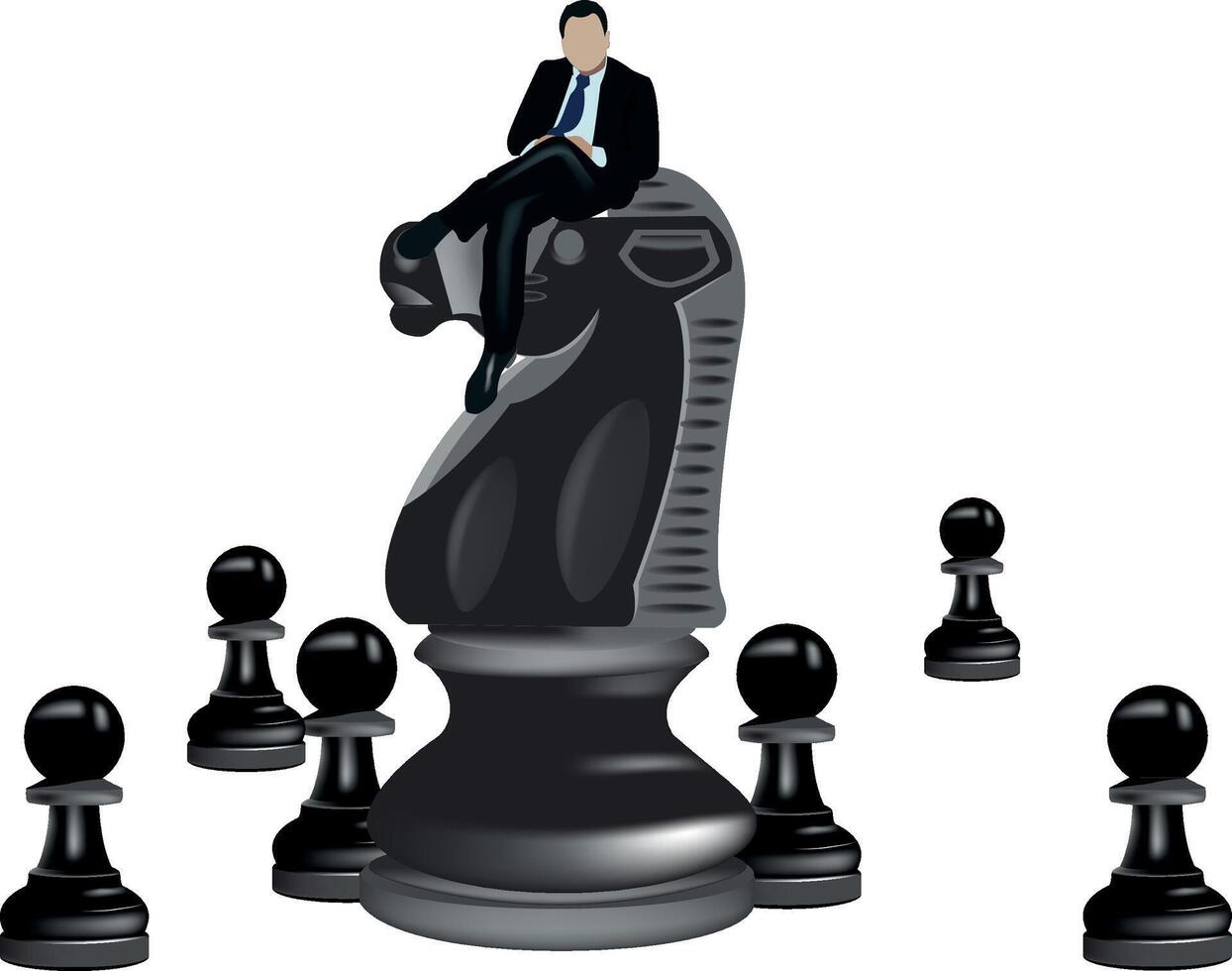 A man in a suit sitting on a chess piece vector