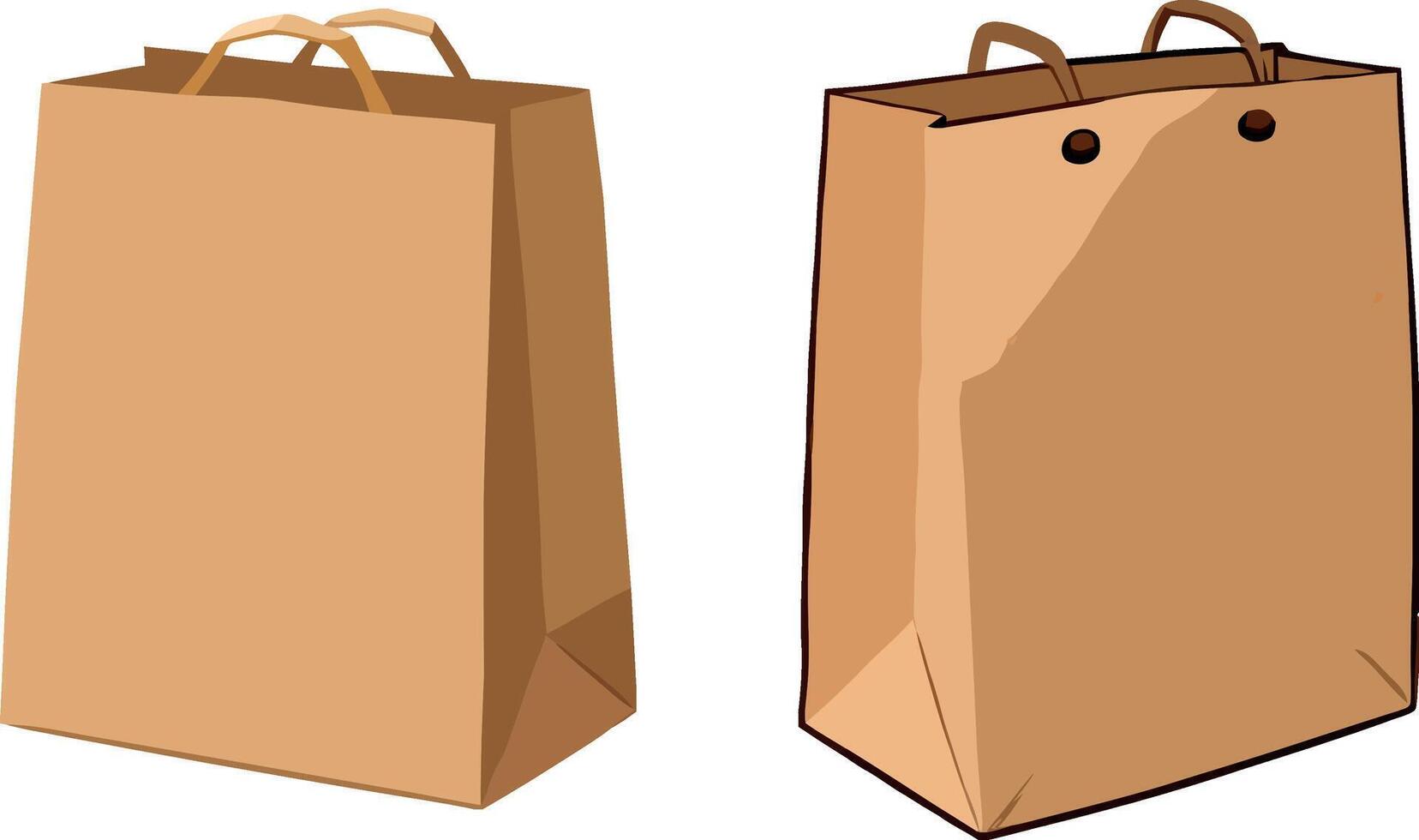 illustration of paper bag with handles vector