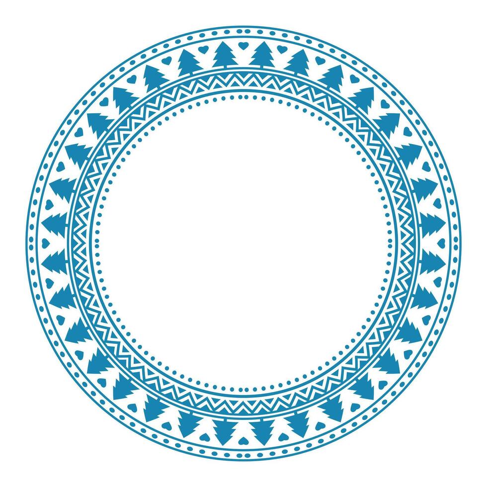 Festive Christmas frame with Scandinavian pattern vector