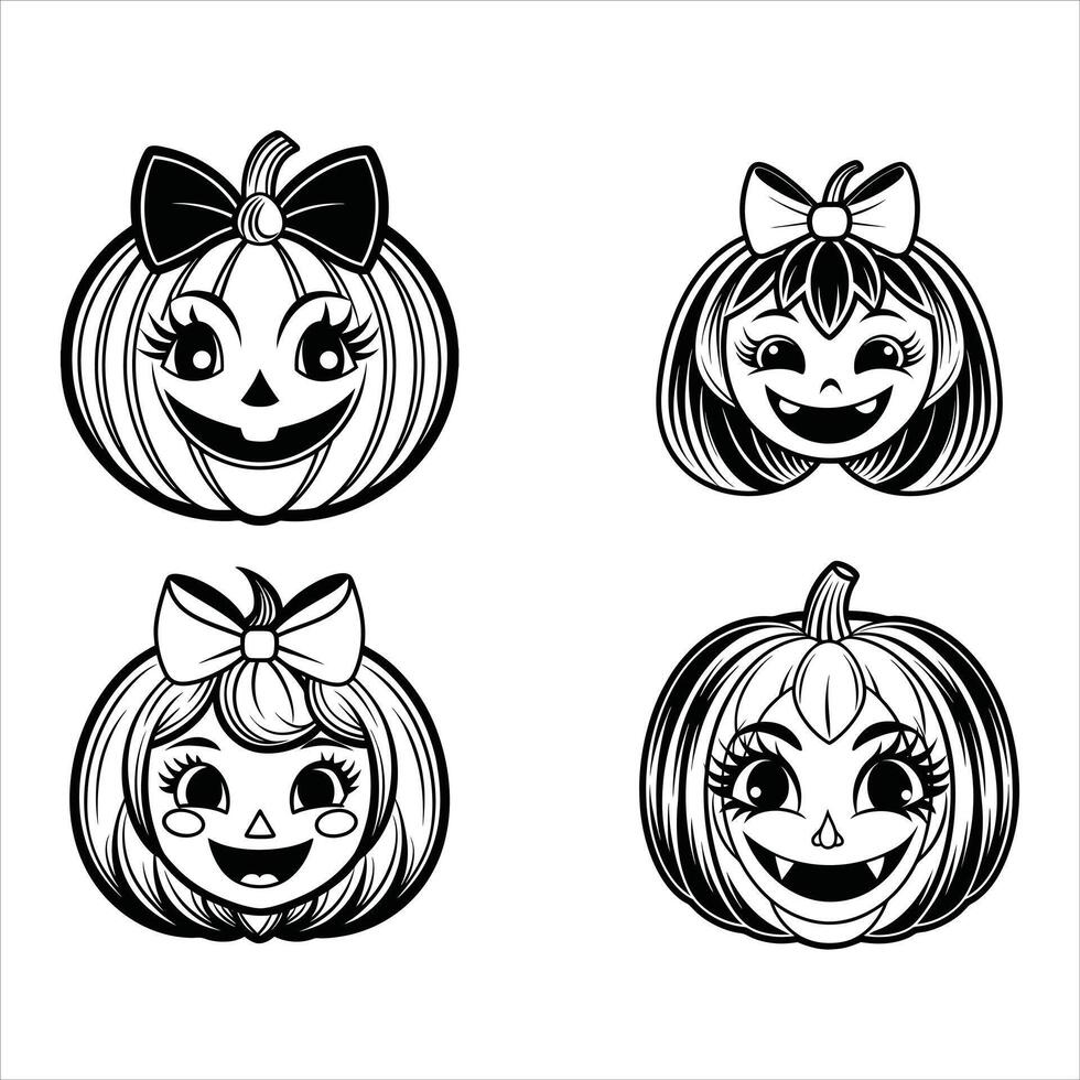 Pumpkin Glow Halloween Smiling Girl Design vector