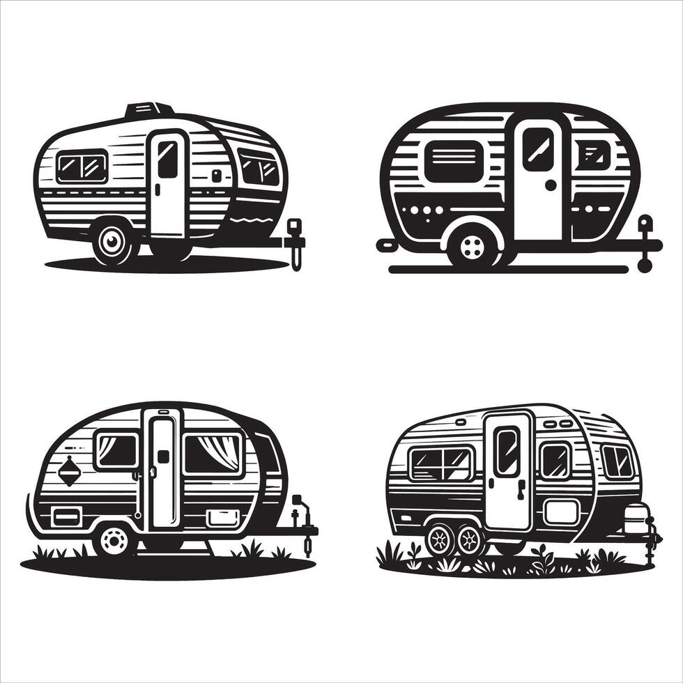 Journey Through Nature in a Camper vector