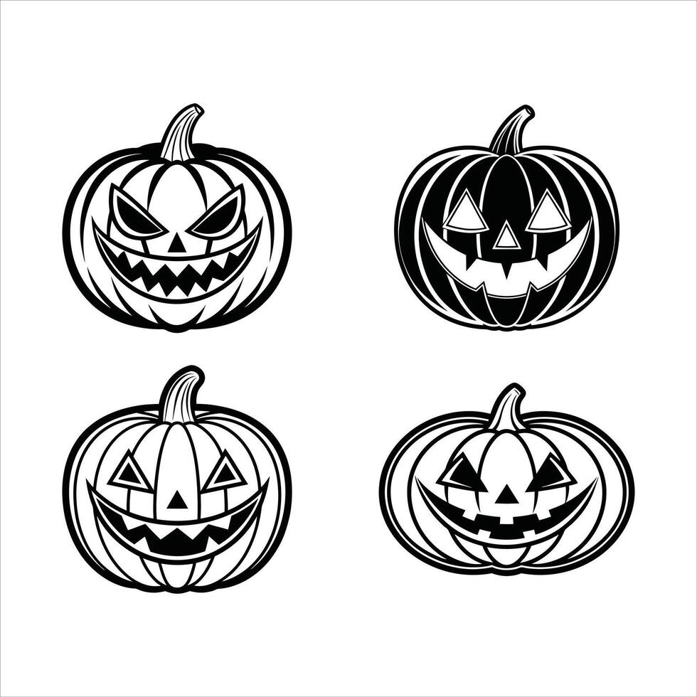Sketch Faces for Pumpkins vector