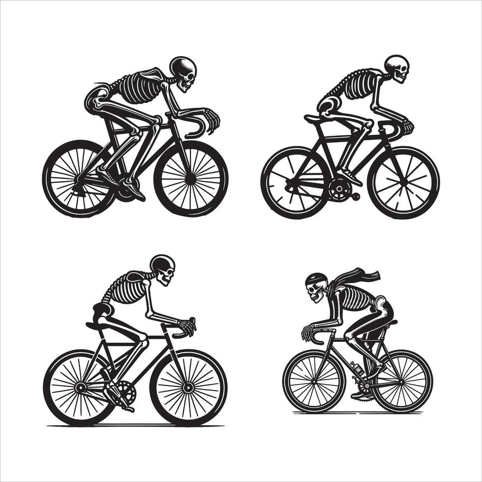 Skeleton Rides into the Sunset vector