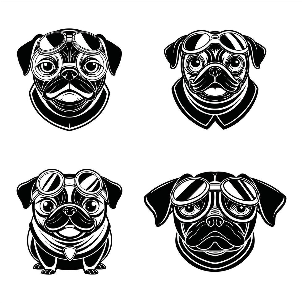 Pug Swag Aviator Edition vector