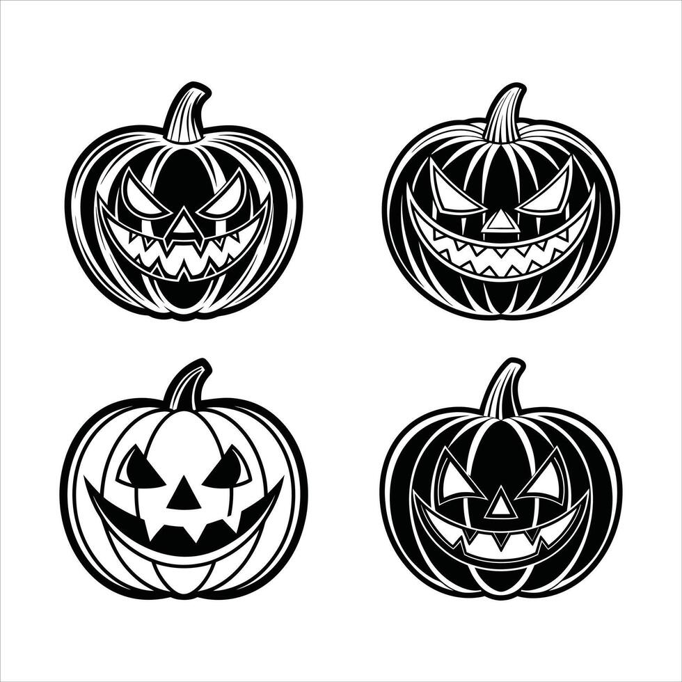 Pumpkin Line Frights vector
