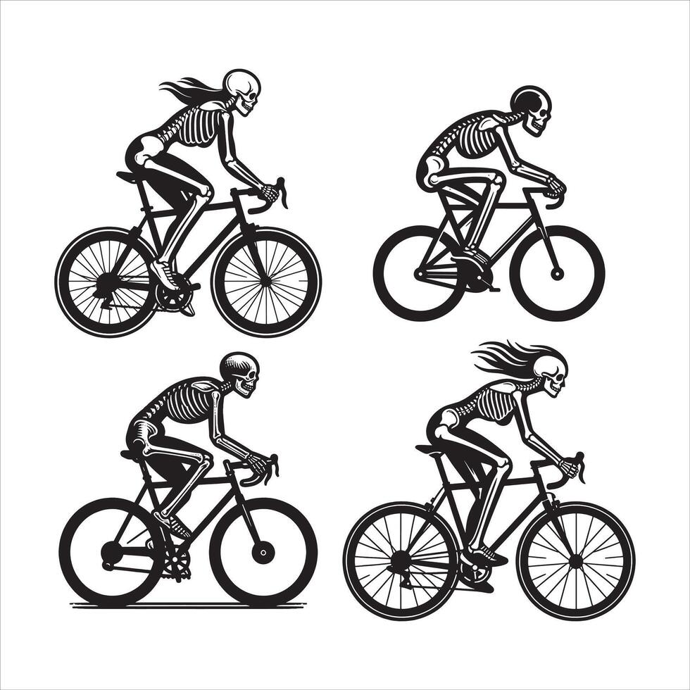 Rolling Bones Skeleton Bike Adventure vector