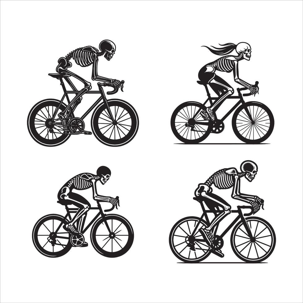 Skeleton Pedals Into the Night vector