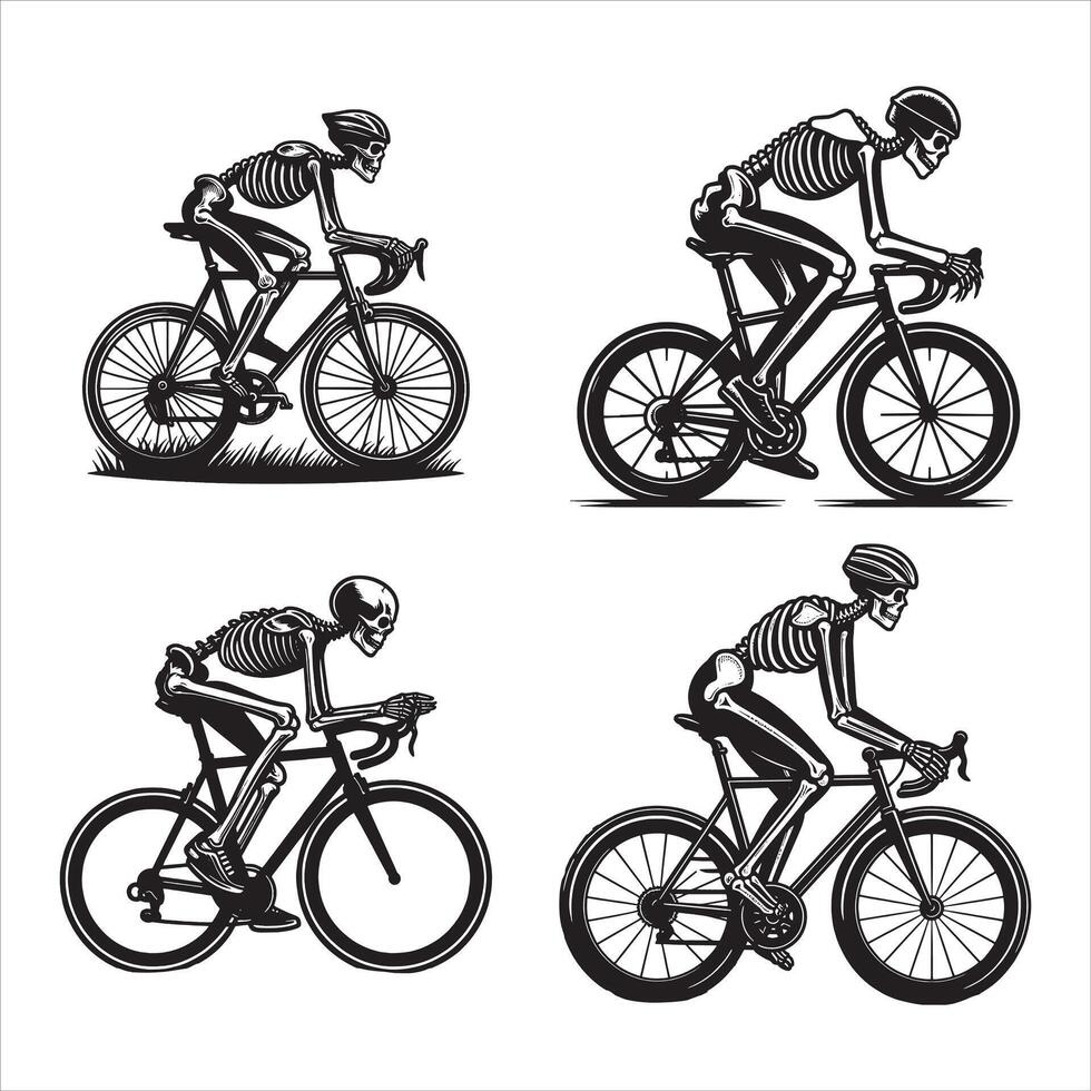 Skeleton Rider Cycling Through Time vector