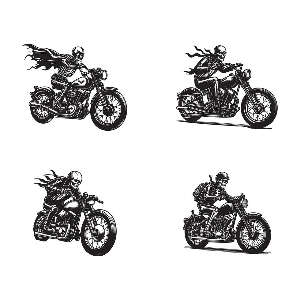 Burning Rubber with a Skull Rider vector