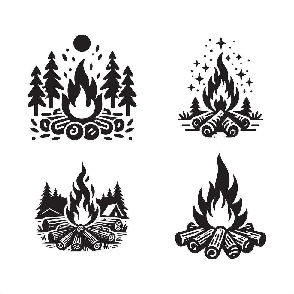Gathering Around the Fire vector