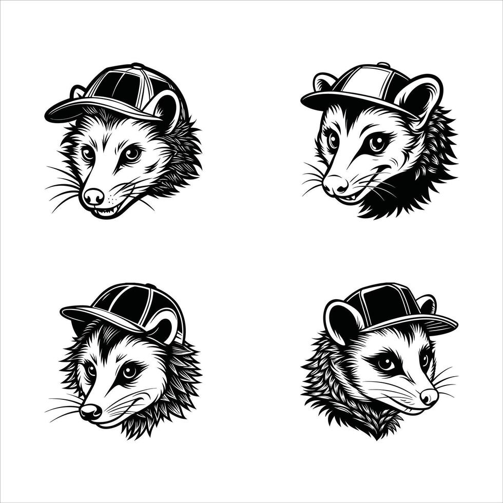 A black and white badger head in a blue circle vector
