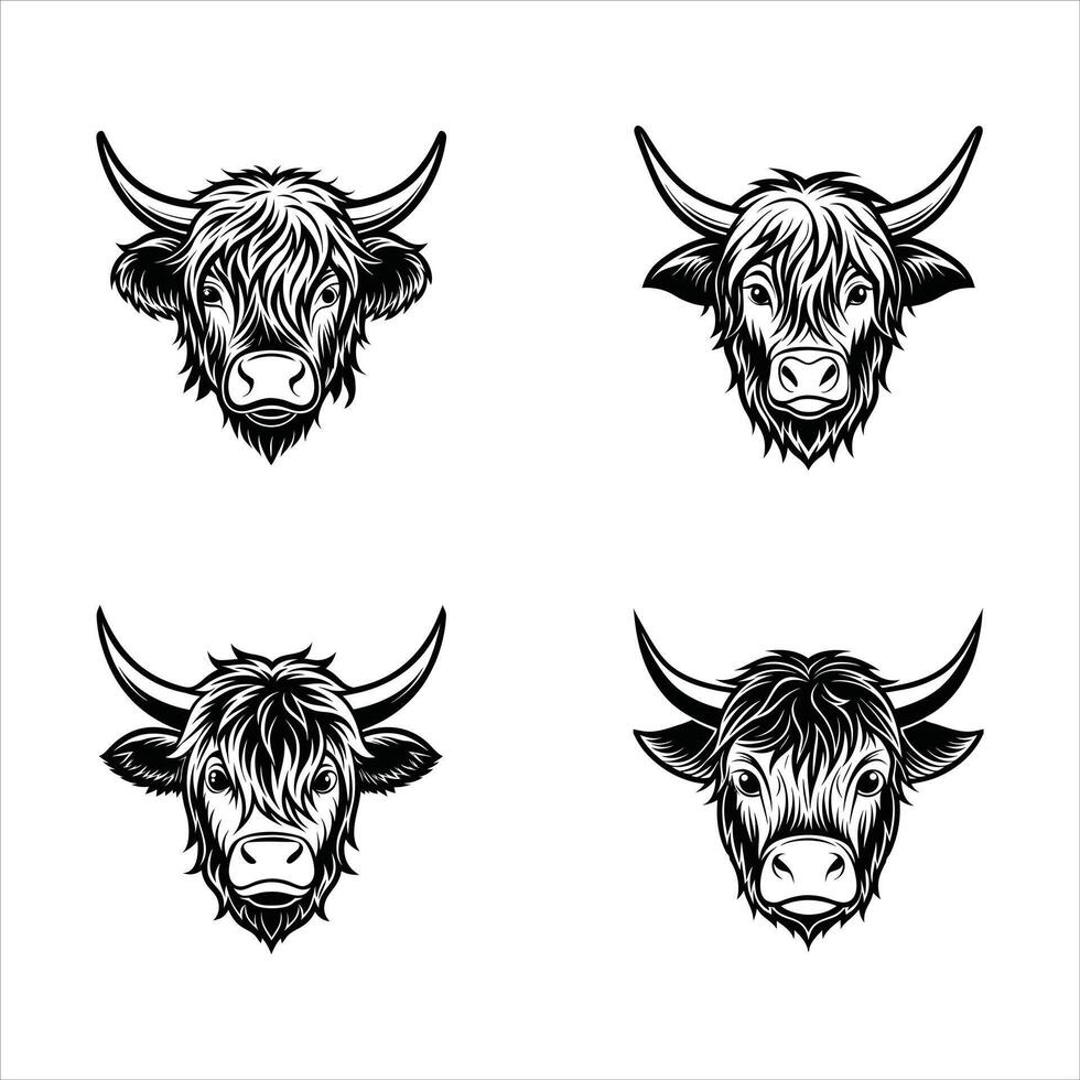 illustration of a black and white Bison vector