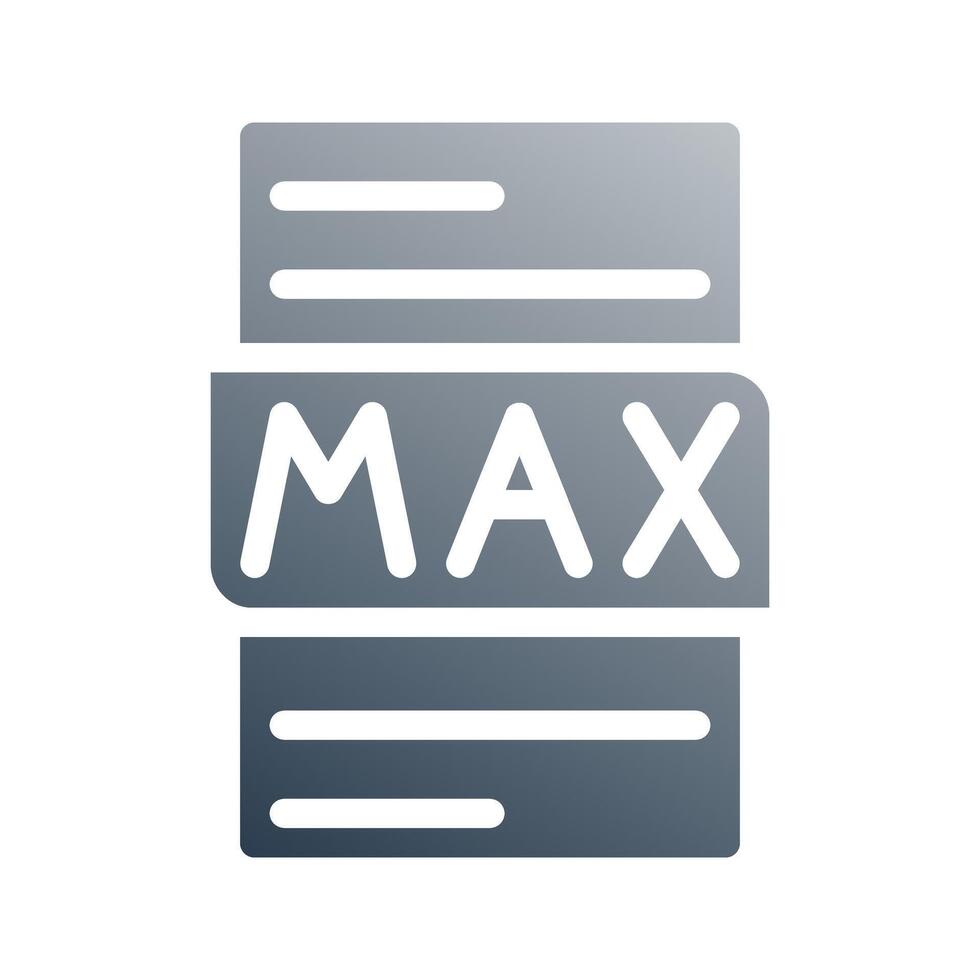 Max file type document gradient fill icon. can be used for website, ui and mobile app. vector