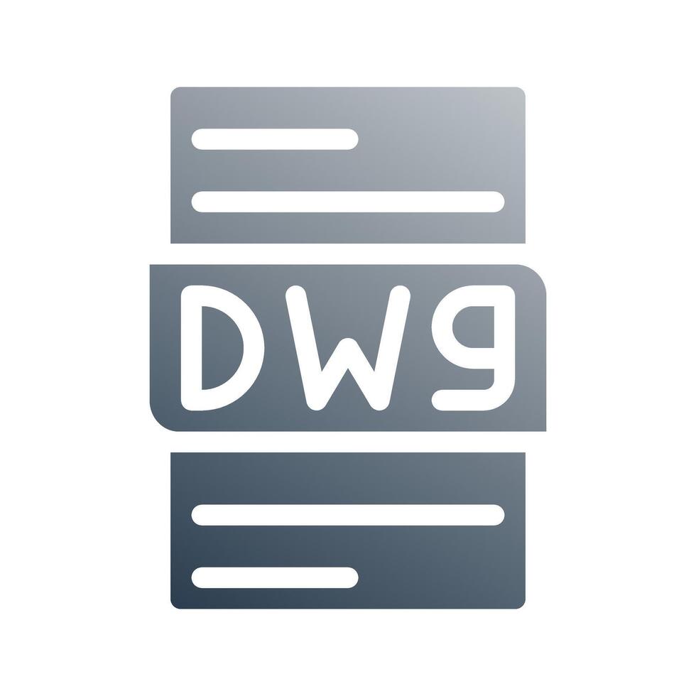 Dwg gradient icon for digital document. can be used for website, ui and mobile app. vector
