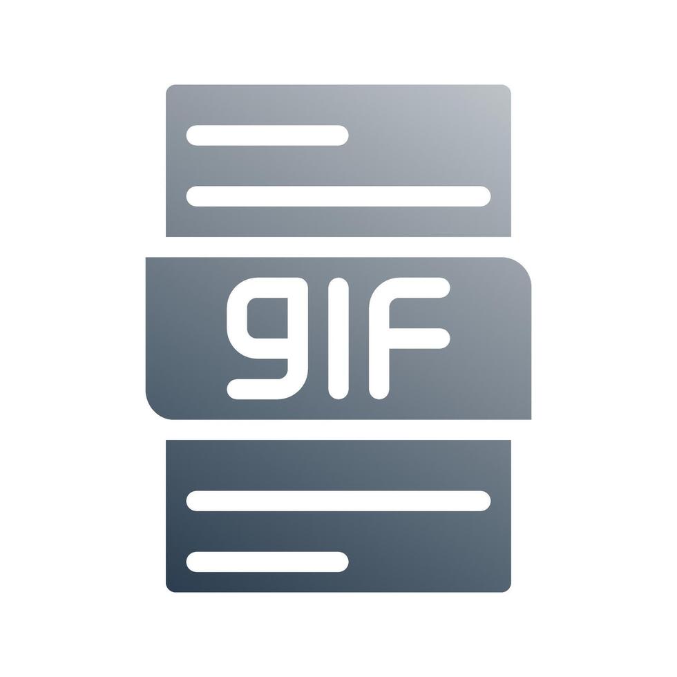 Gif document gradient fill icon. can be used for website, ui and mobile app. vector