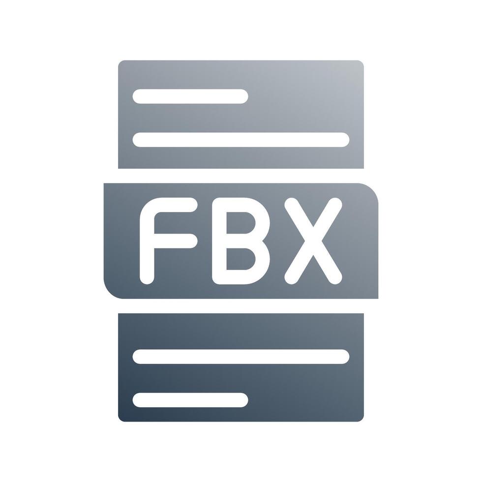 Fbx gradient icon for document formats. can be used for website, ui and mobile app. vector