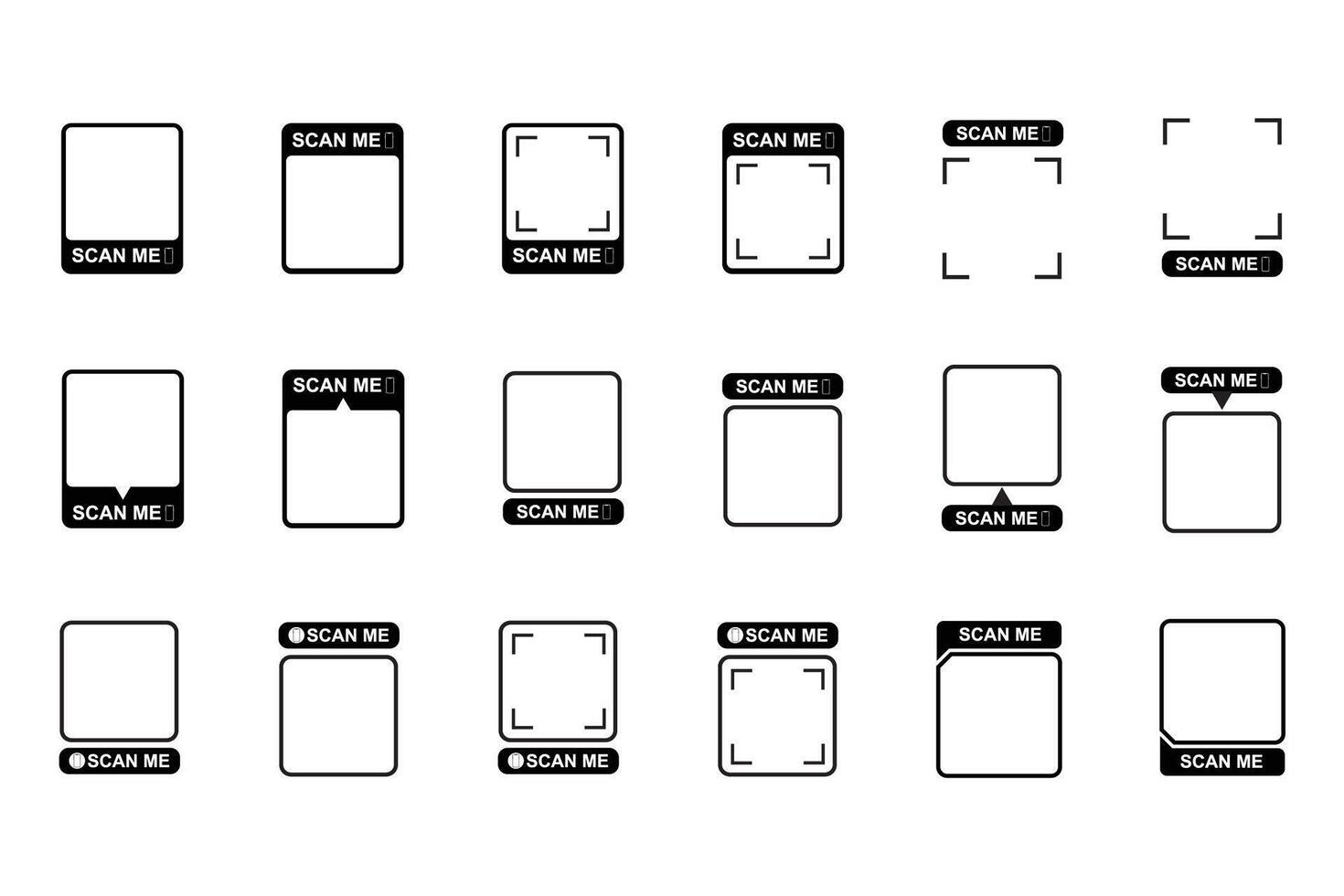 QR codes for smartphone. QR code with inscription scan me with smartphone. Scan me icon. Scan qr code icon for payment vector