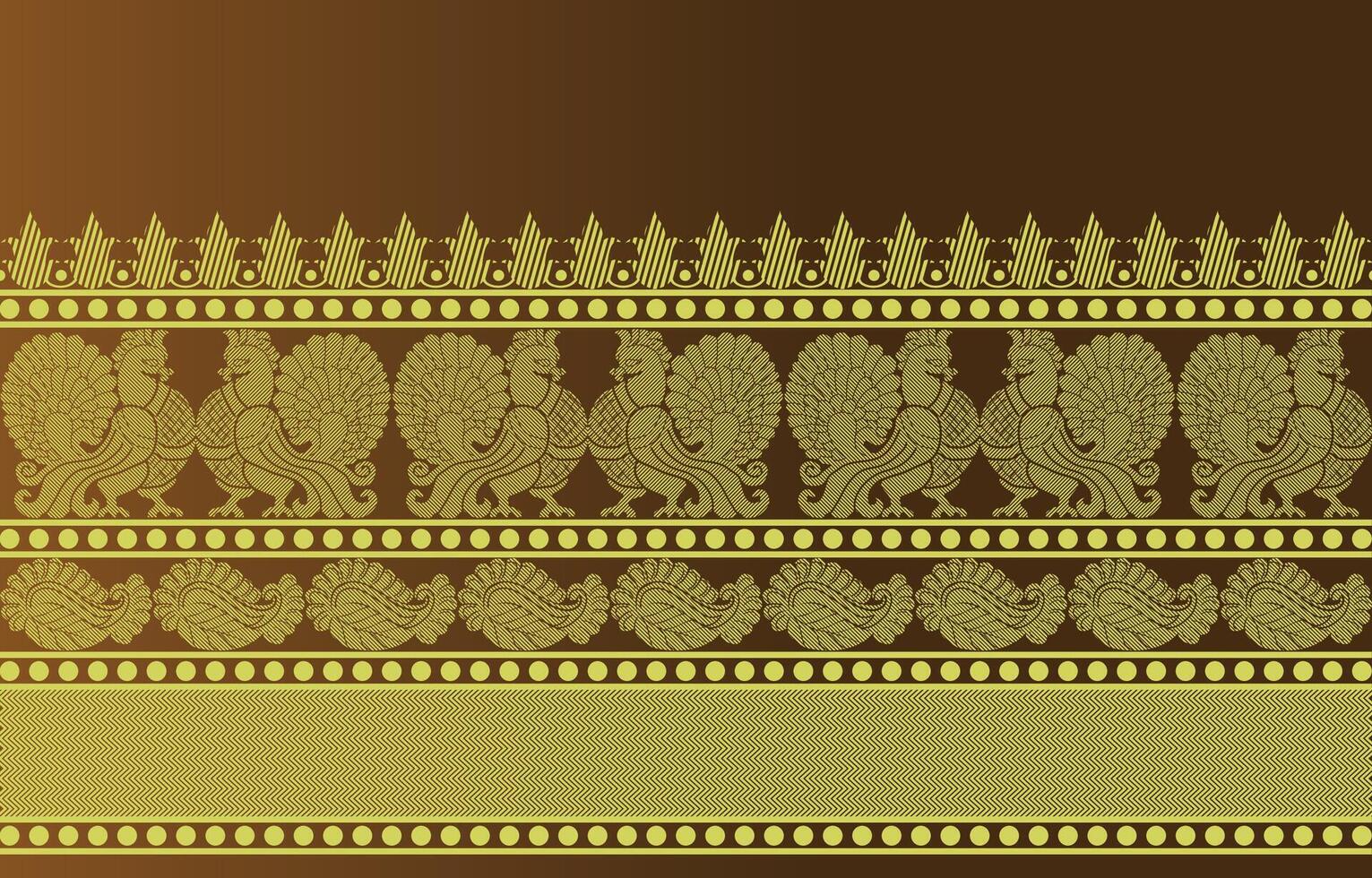 nice decorated peacock and paisley border vector