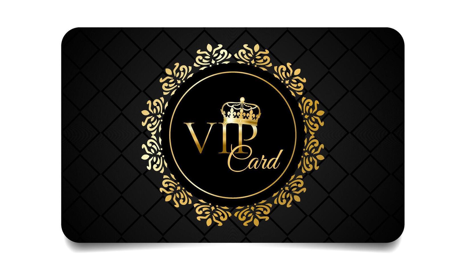 luxury black VIP card with gold ornament vector