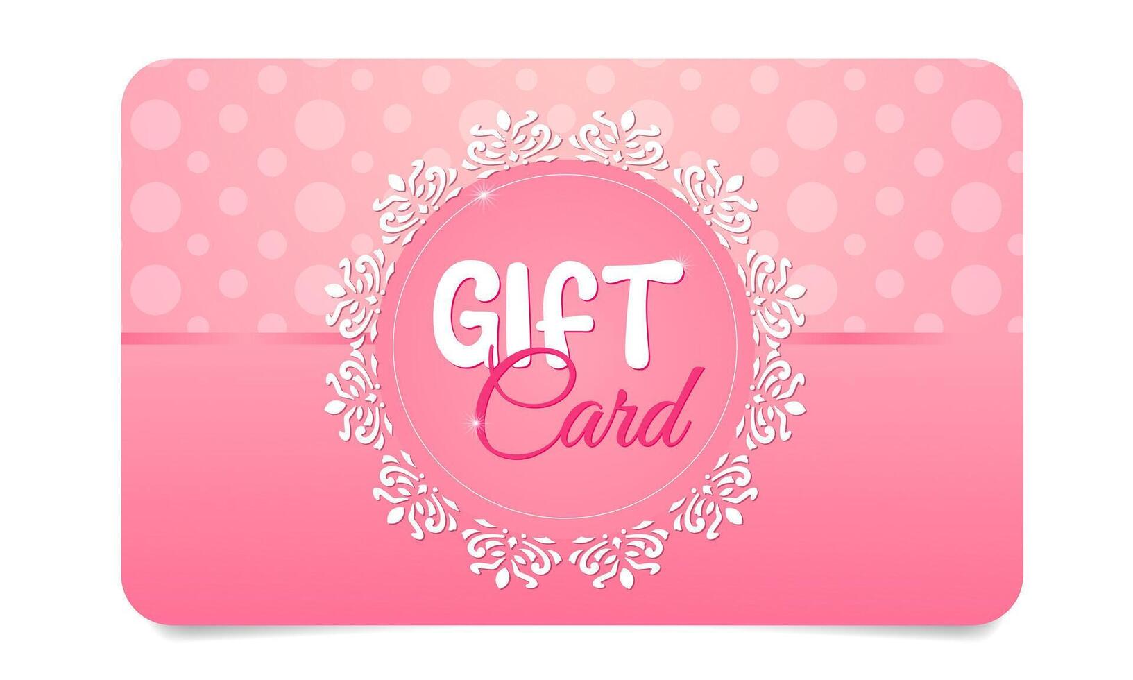delicate pink gift card with pattern vector