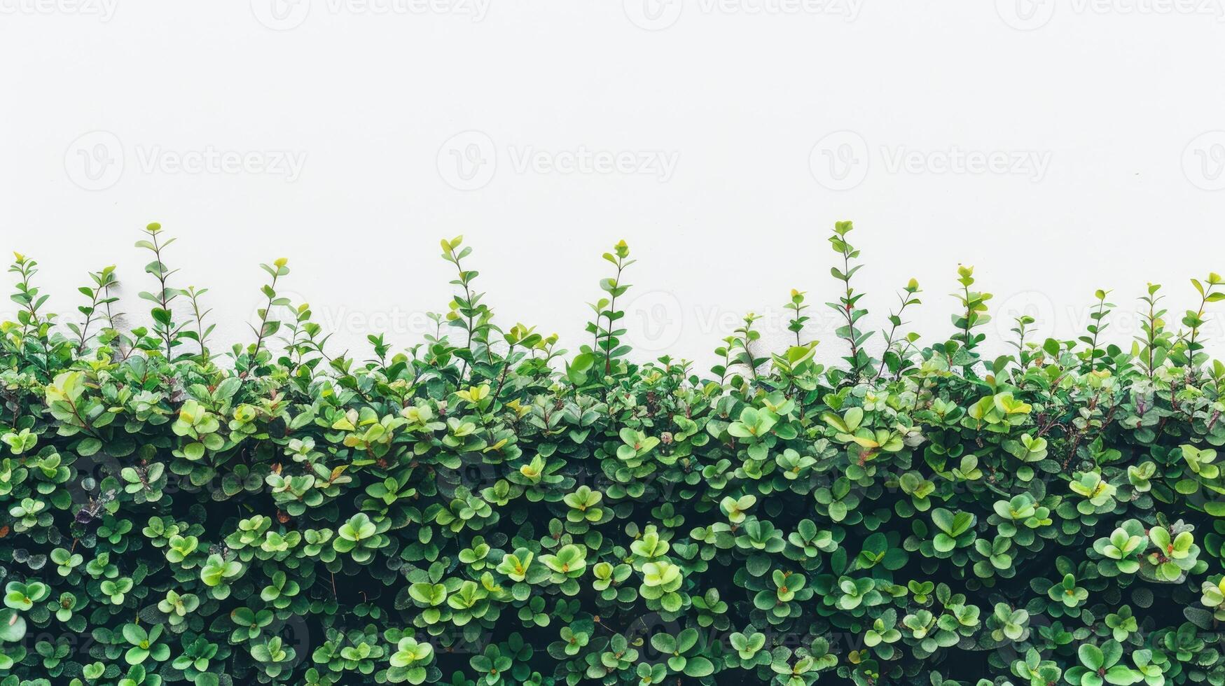 Green hedge with white background photo