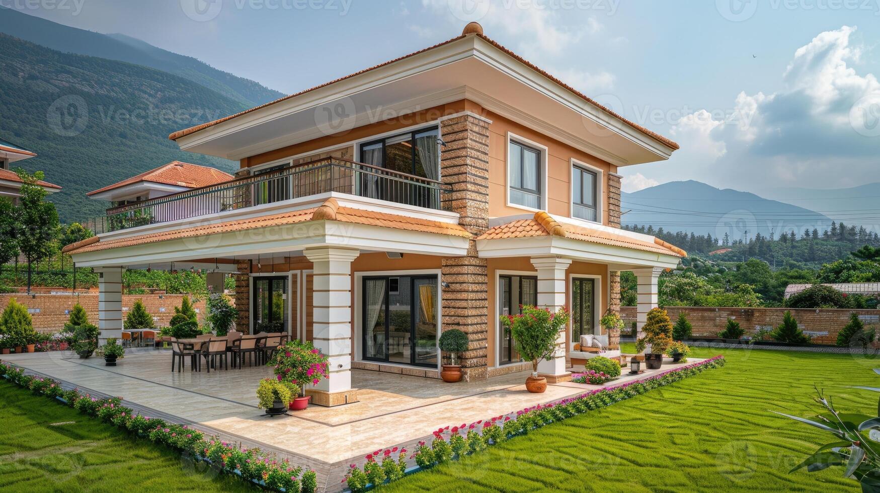 A large house with a balcony photo
