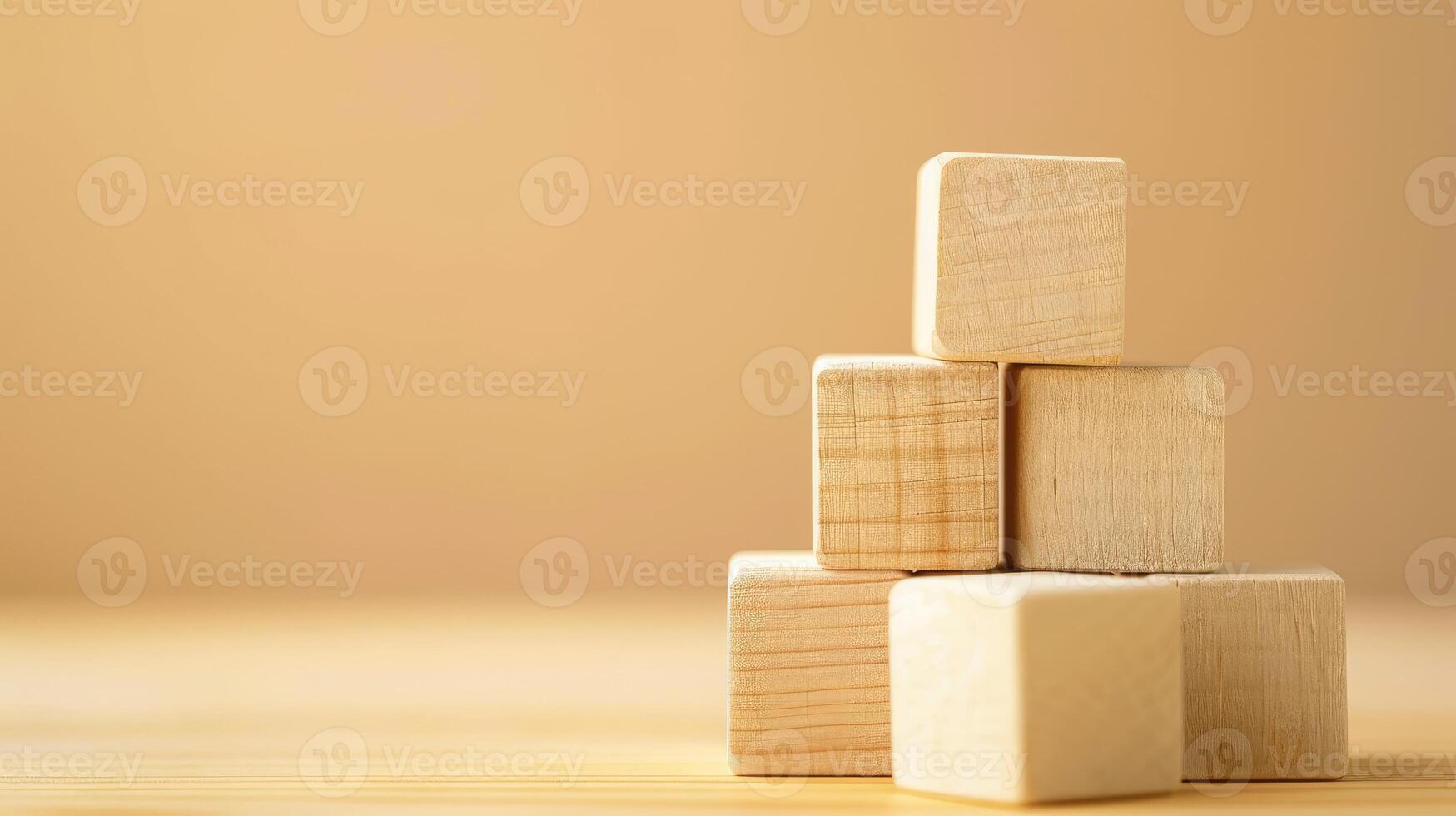 Wooden blocks stacked on top of each other photo