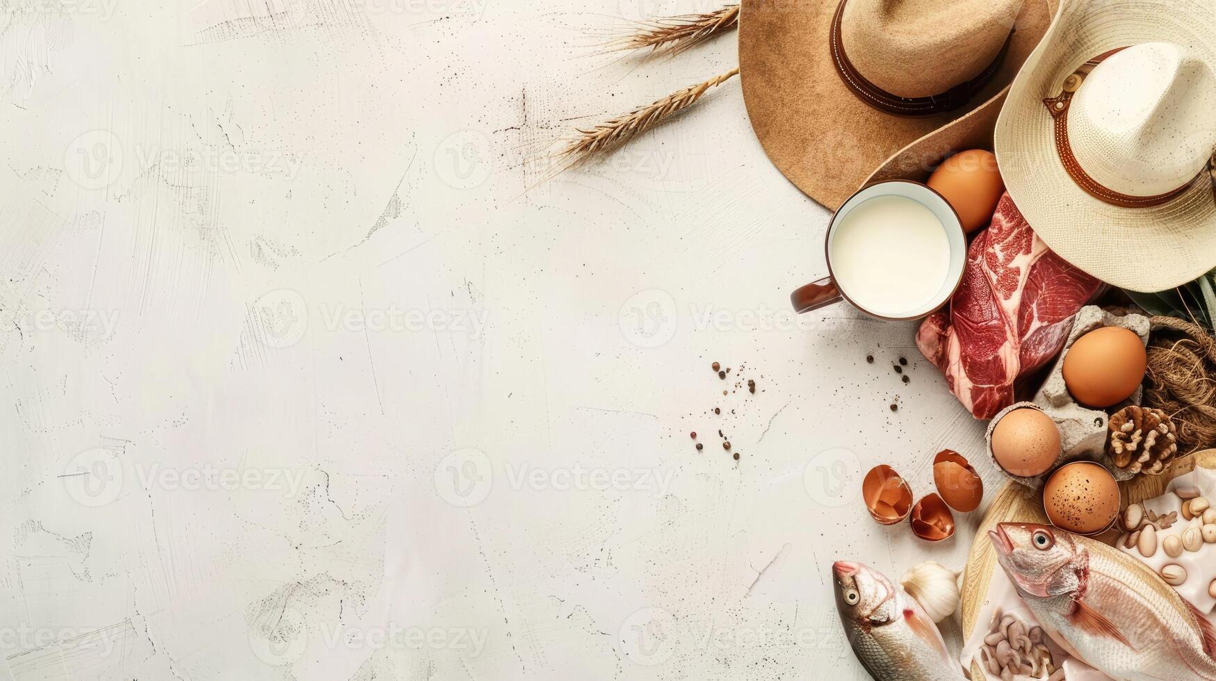 Foods and ingredients for a healthy diet photo