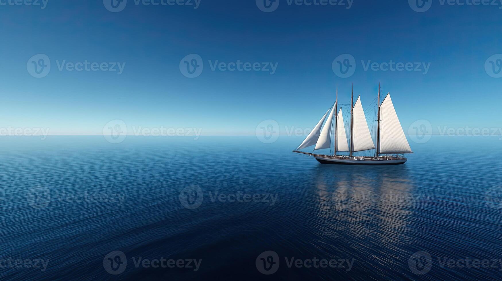 A sailboat is sailing in the ocean photo