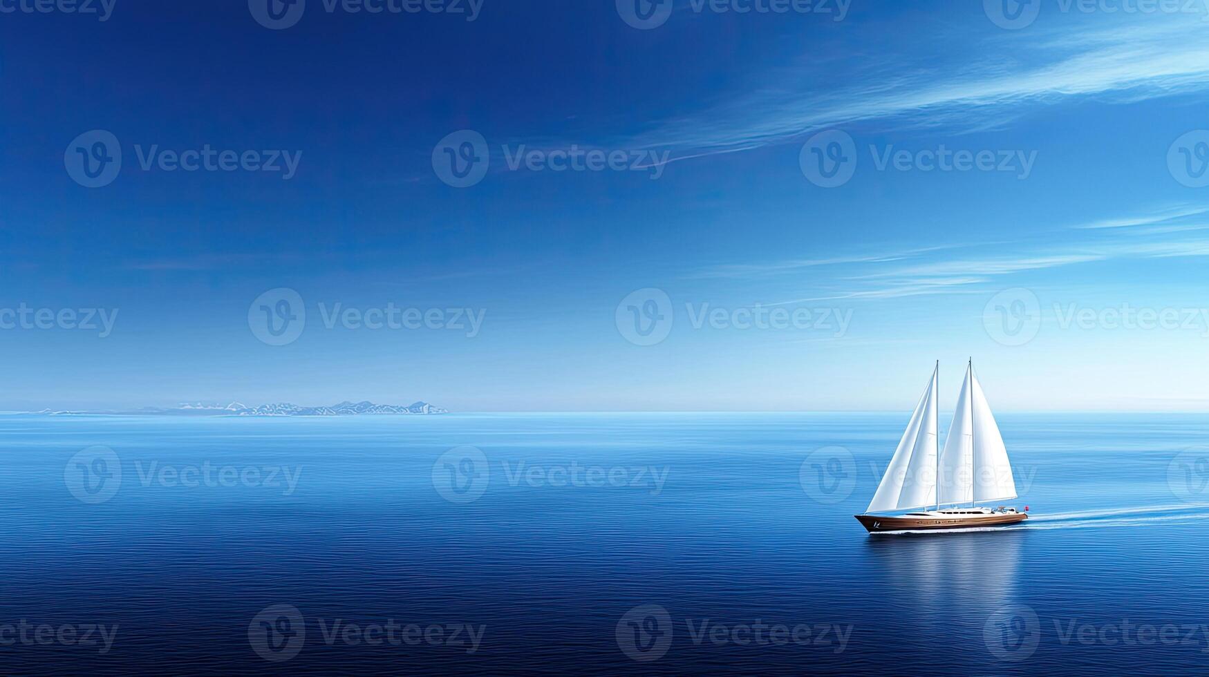 A sailboat floating in the ocean photo