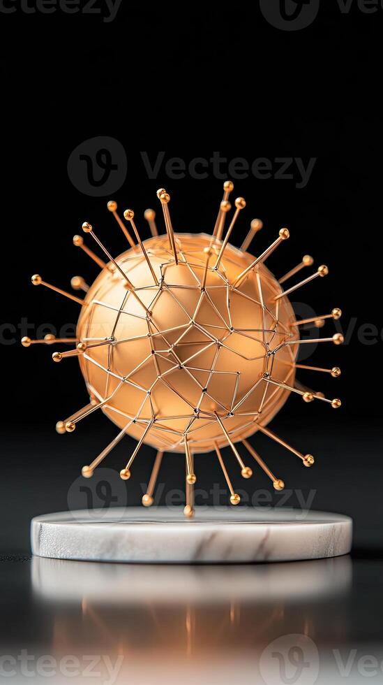 A golden object with pins on it photo