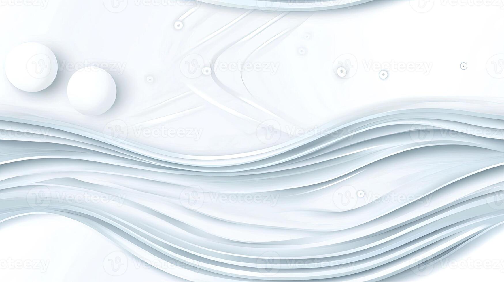 White background with waves and bubbles photo