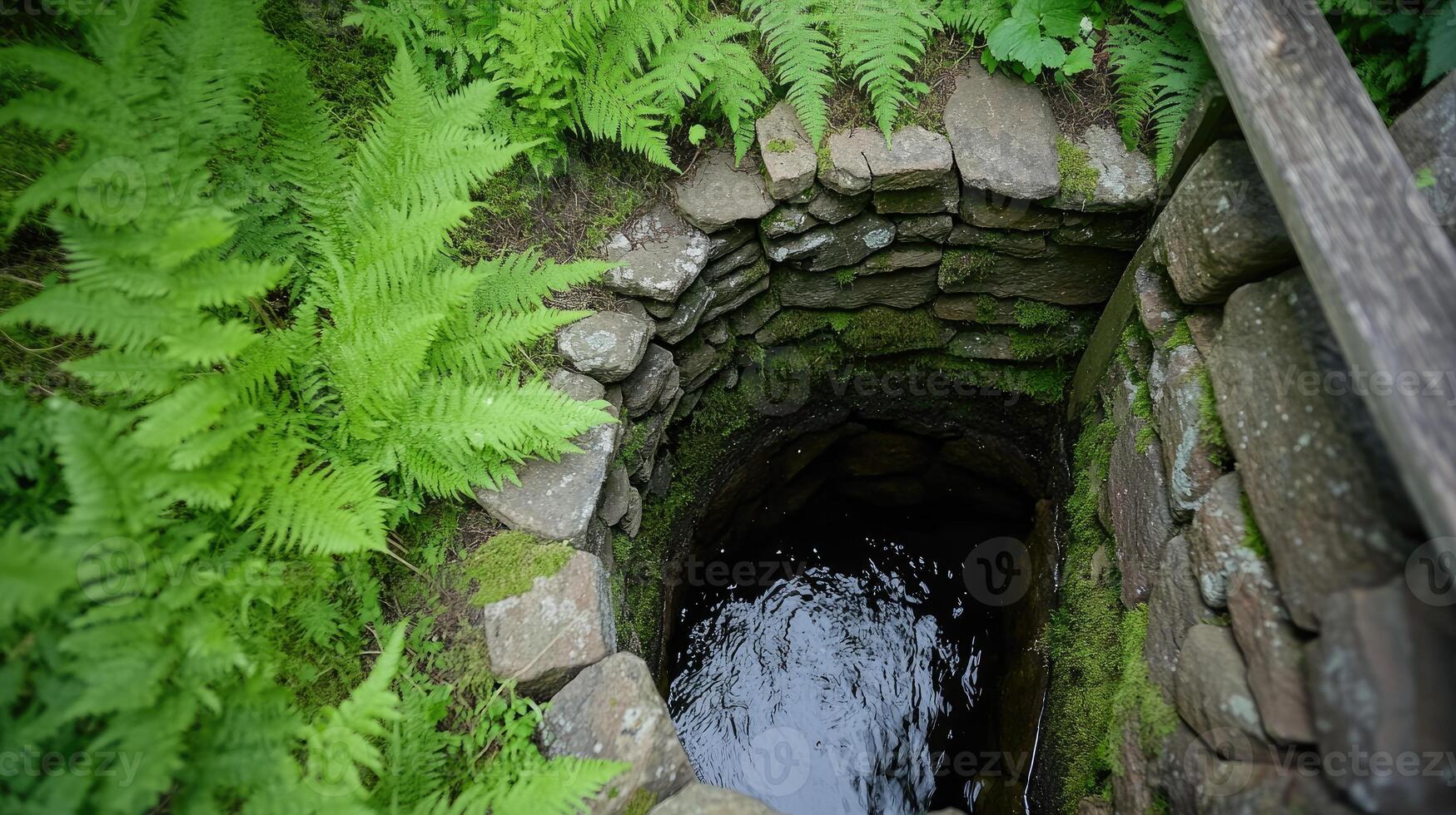 A small hole in the ground with water flowing through it photo