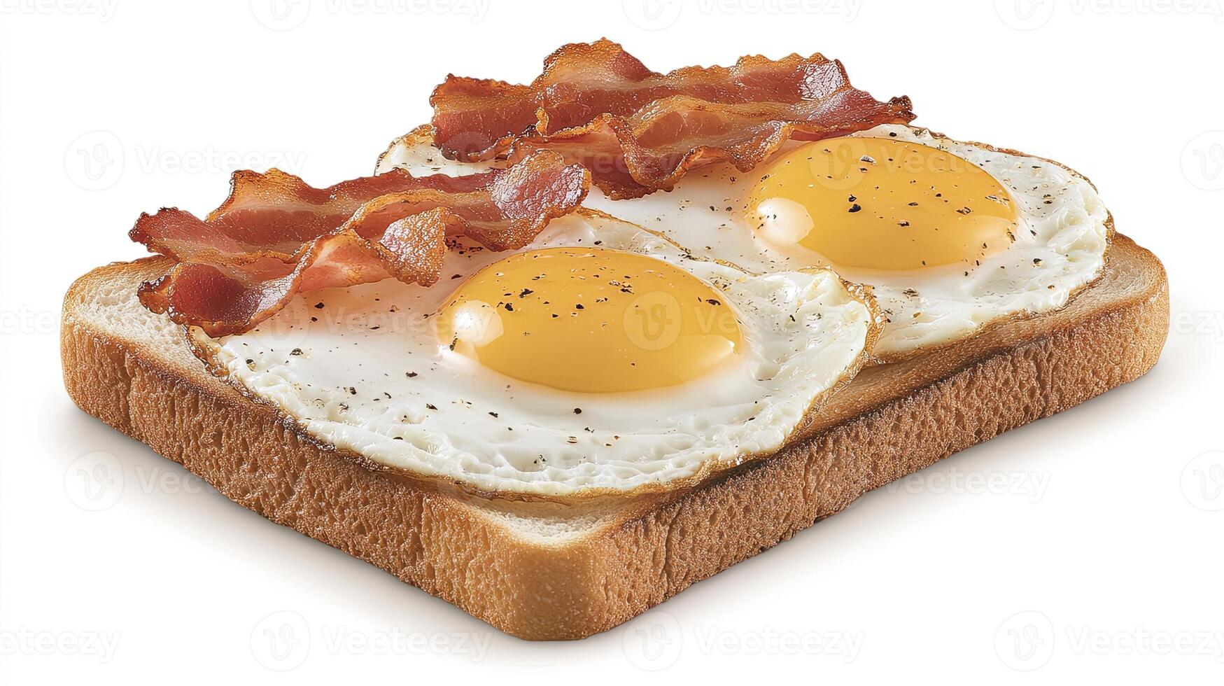 Bacon and eggs on toast photo