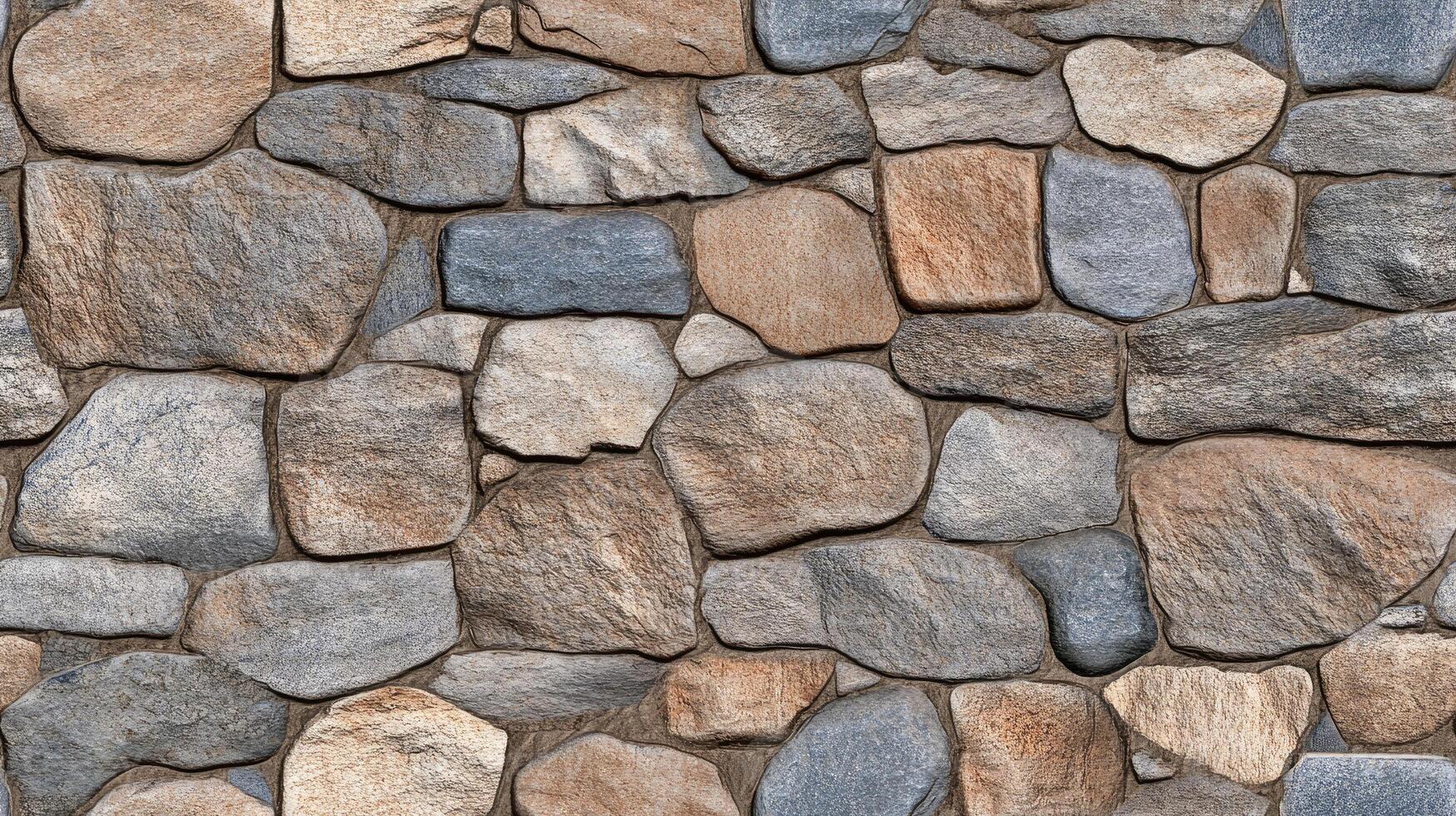 A stone wall with many different colors and sizes photo