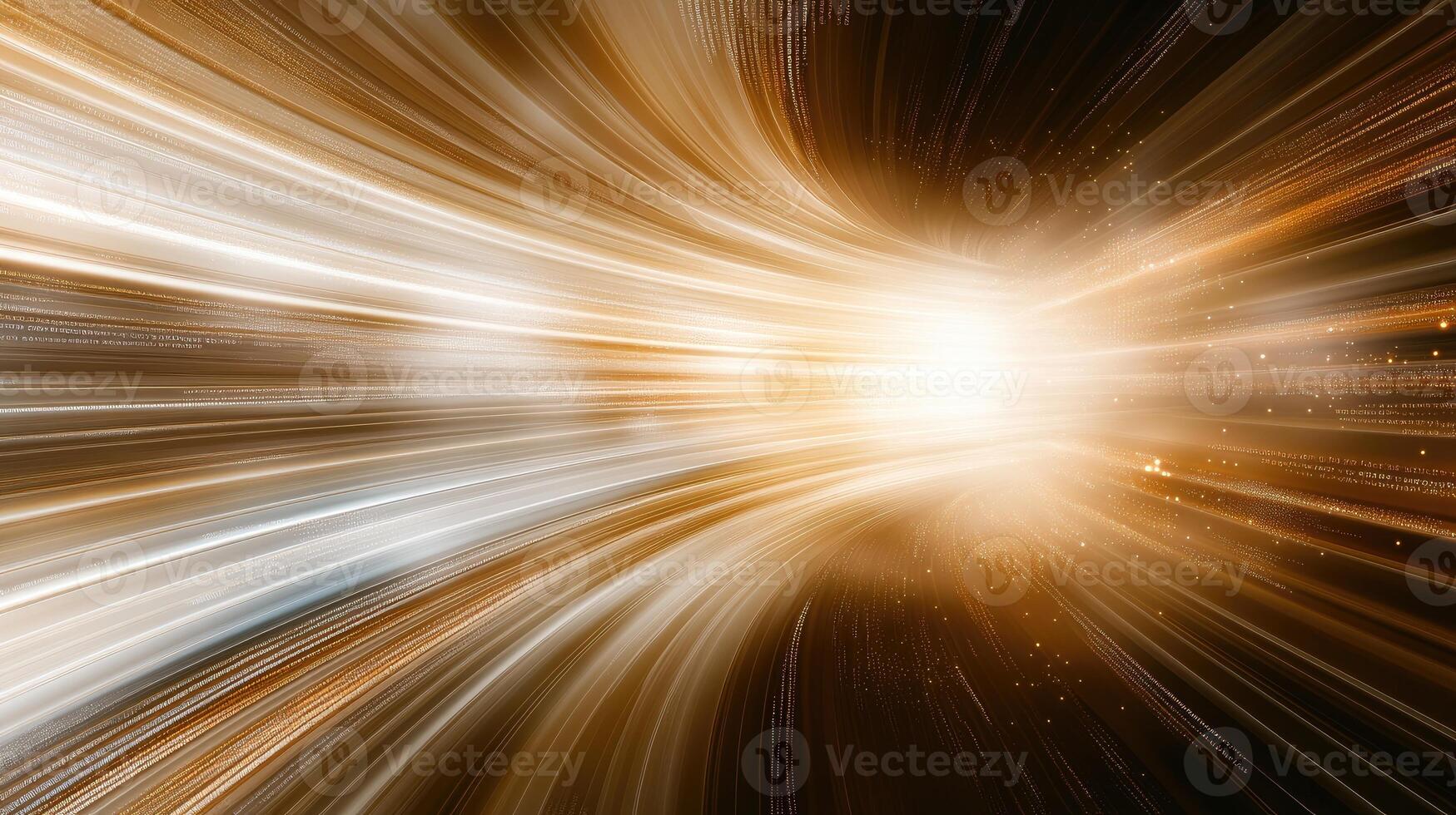 Abstract light trails in space with a bright light photo
